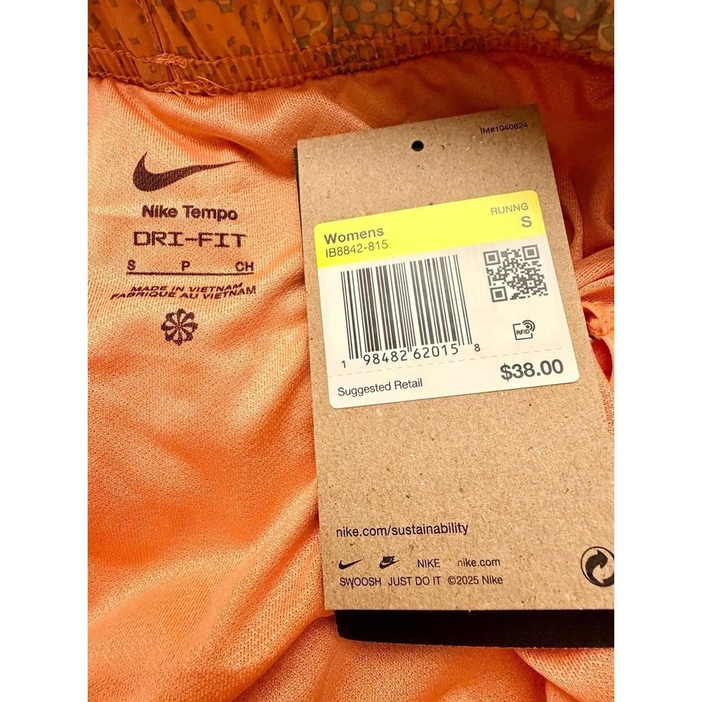 Nike Women's Dri-FIT Tempo Running Shorts Size Small IB8842-815 ORANGE NWT - Picture 5 of 5
